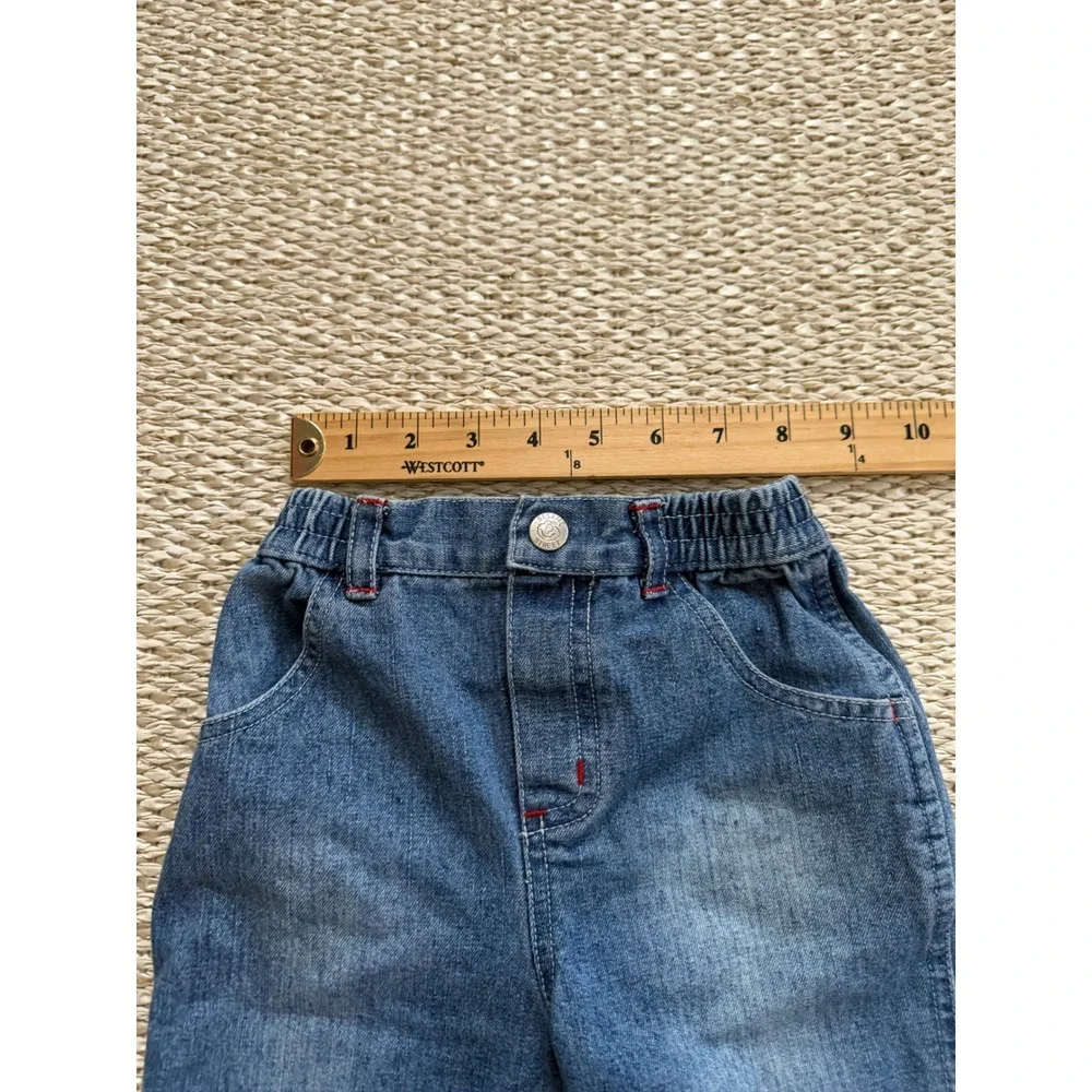 Vintage Sesame Street Elmo Baseball League‎ Toddler infant denim jeans 90's 12 M